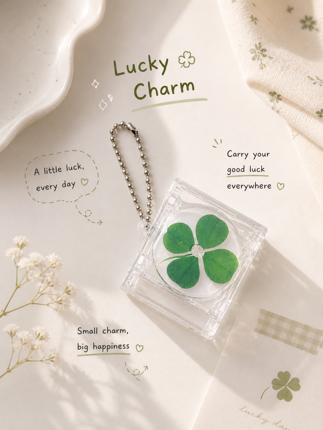 Lucky clover keyring