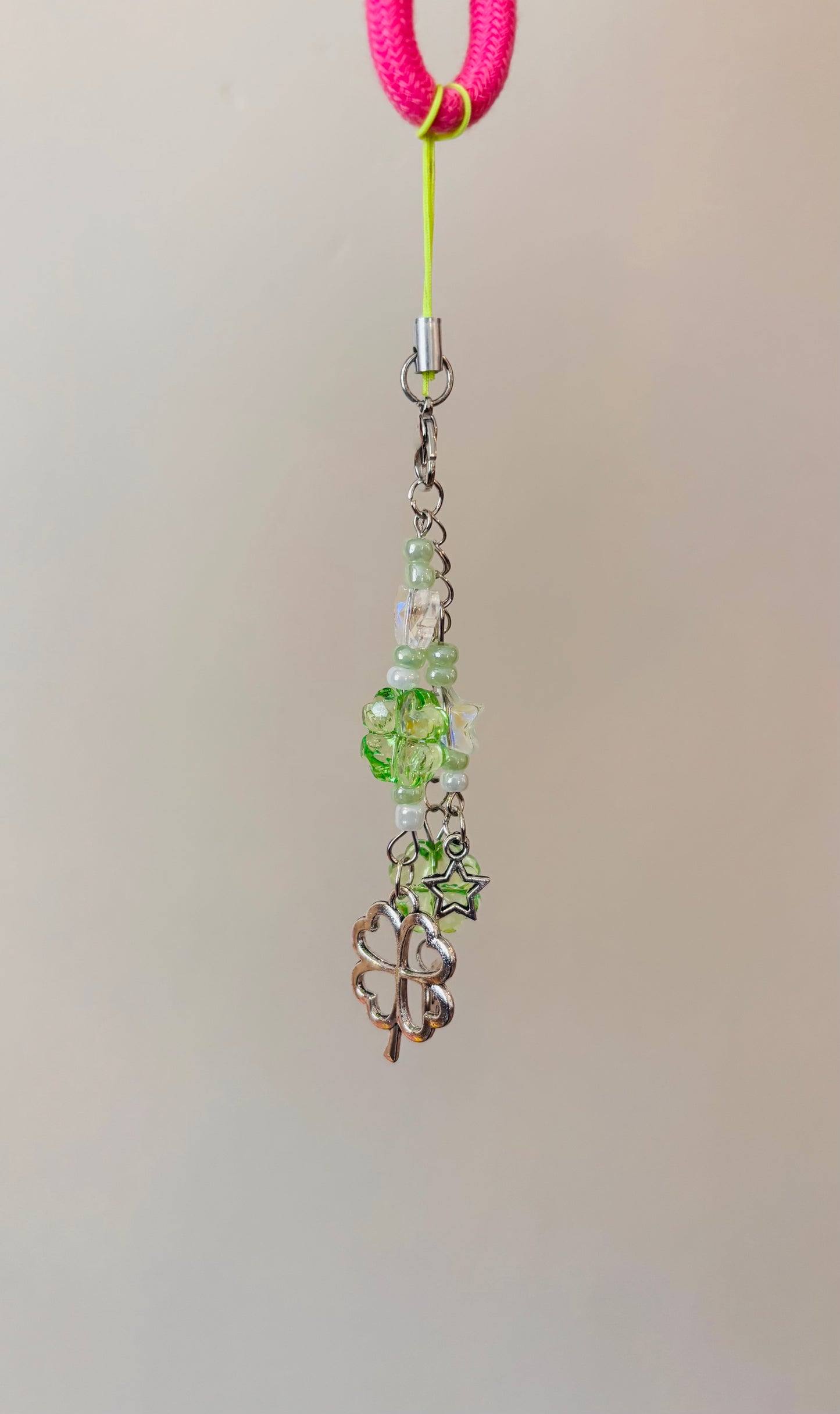 Clover crystal charm