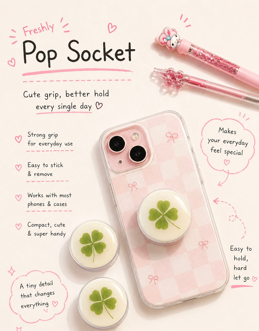 Clover pop socket