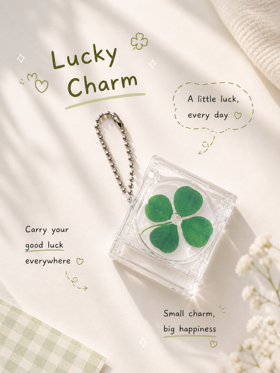 Lucky clover keyring