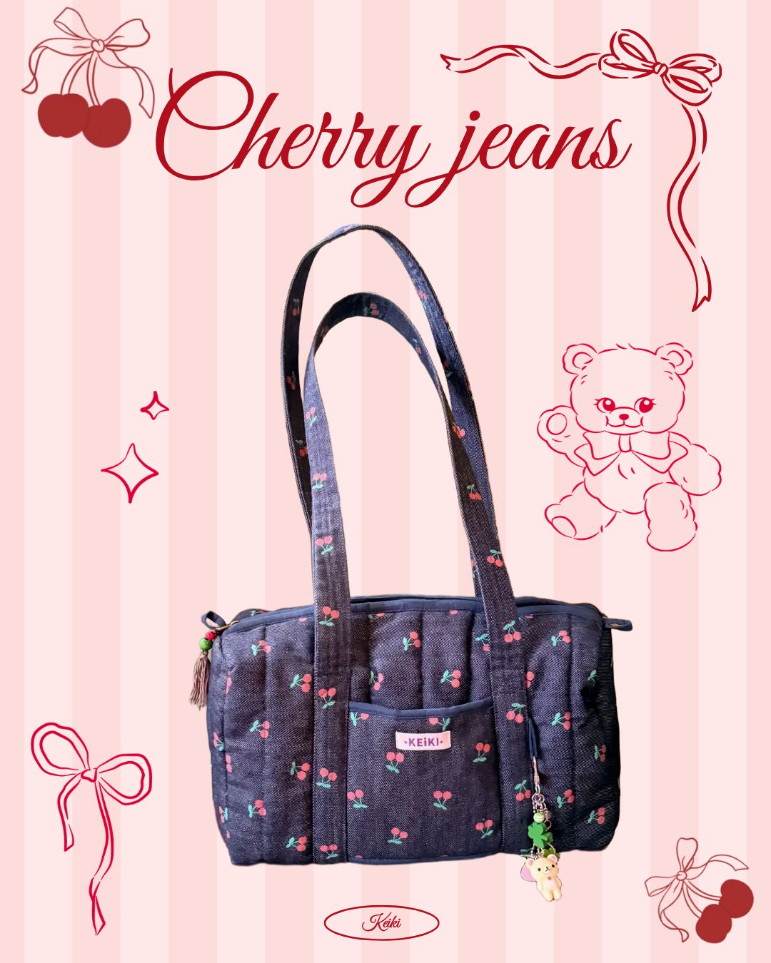 Cherry jean bag