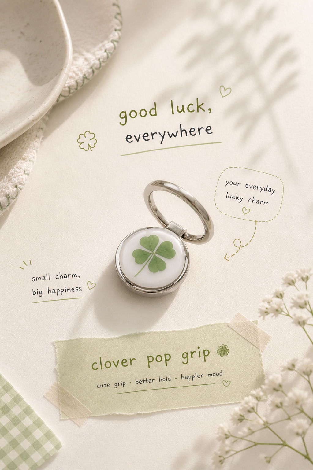 KEiKI Clover Fingerring  popsocket