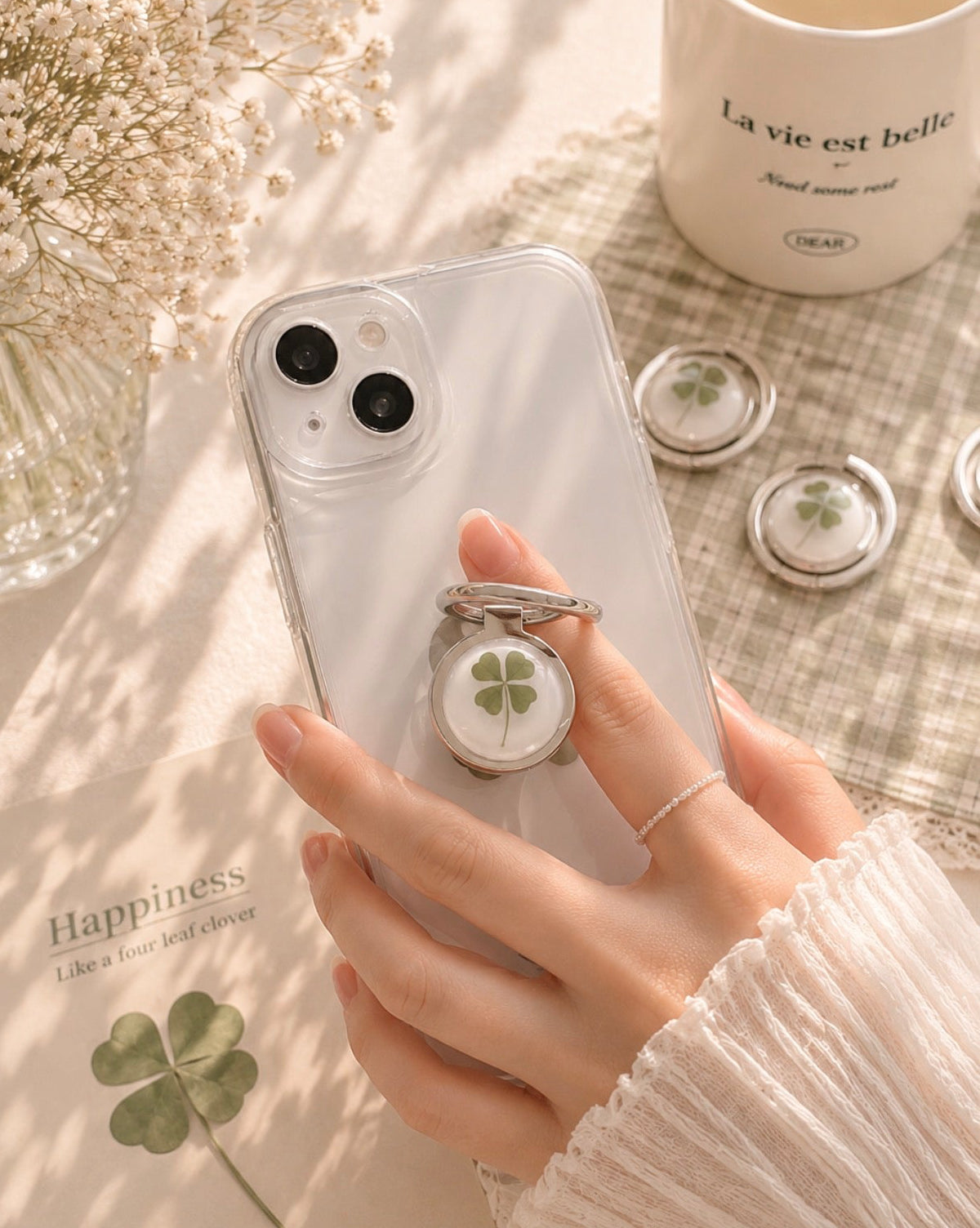 KEiKI Clover Fingerring  popsocket