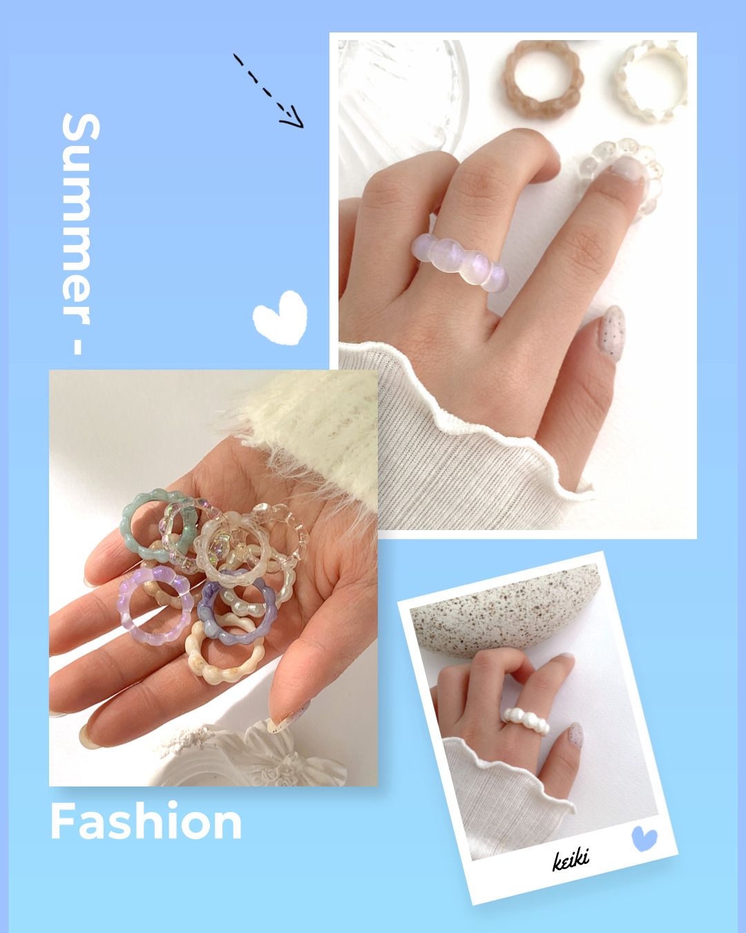 KEiKI Embossed Acrylic Ring