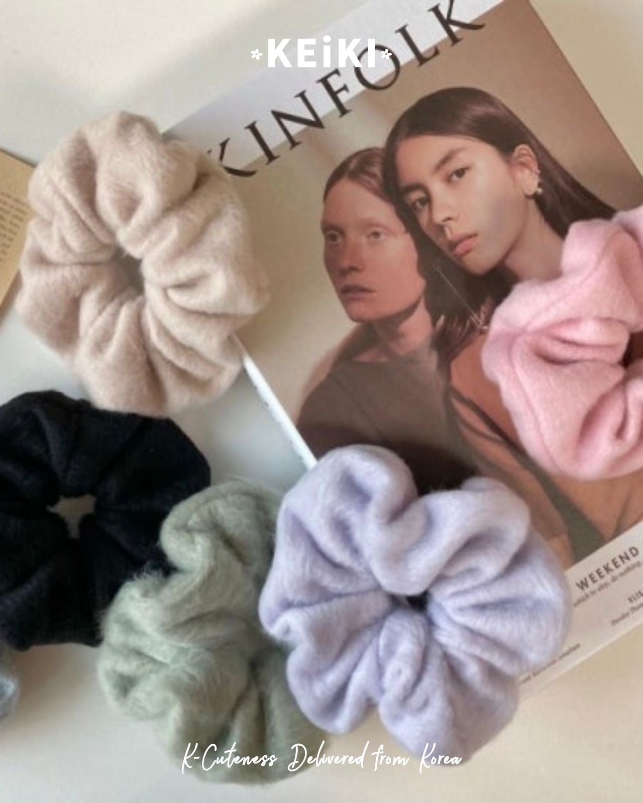 KEiKI Fur Pastel Scrunchie