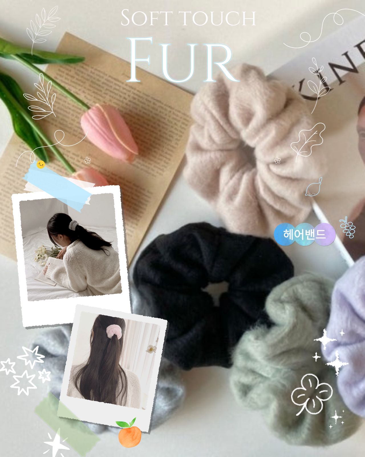 KEiKI Fur Pastel Scrunchie