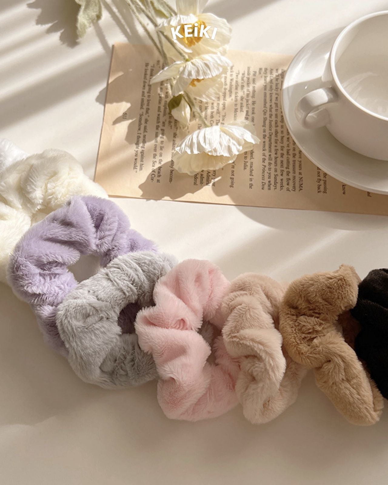 KEiKI Fur Pastel Scrunchie