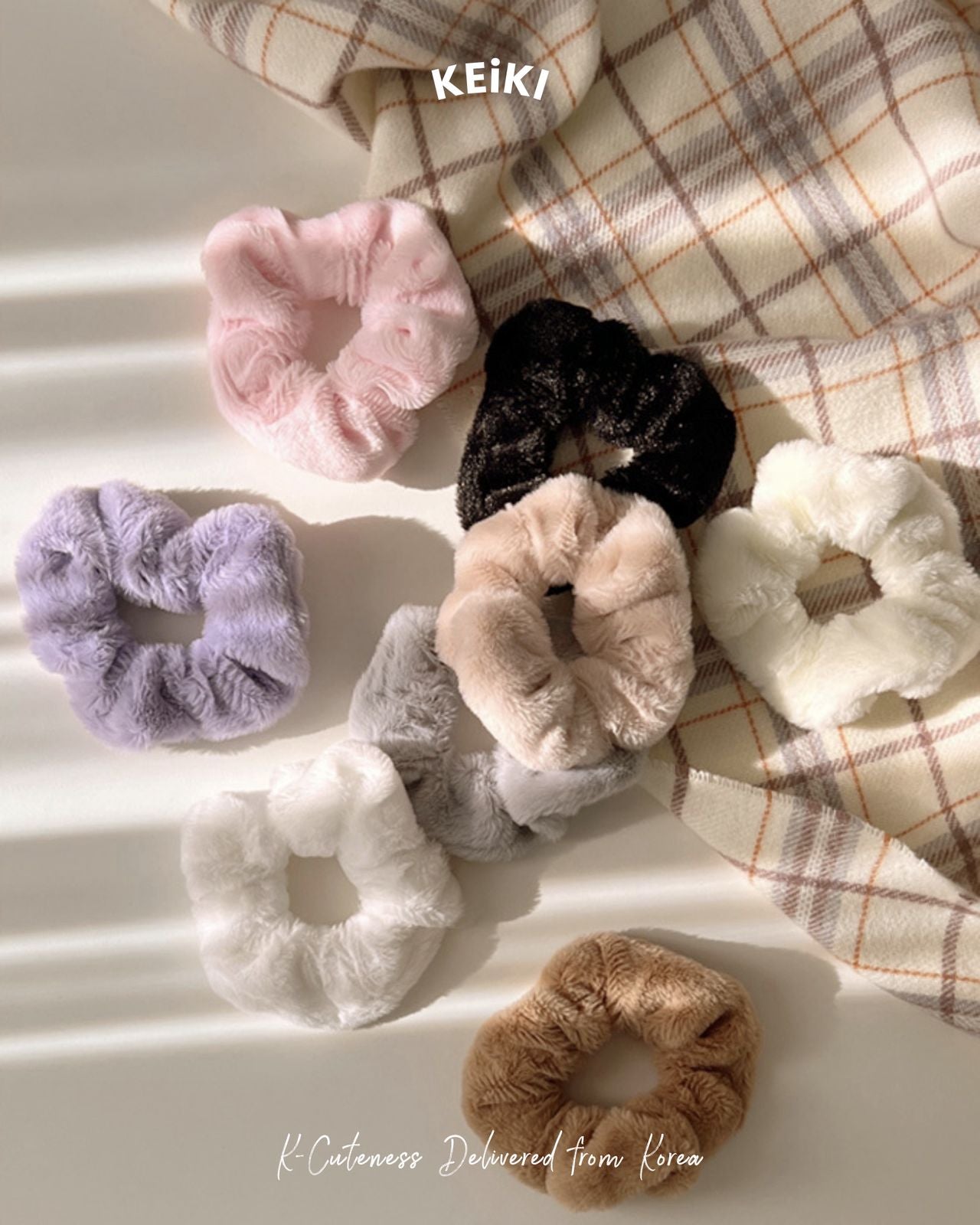 KEiKI Fur Pastel Scrunchie